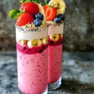 Making a Berry Banana Oat Smoothie is simple and fun. Here’s what you need: - 1 ripe banana, sliced - 1 cup mixed berries (fresh or frozen) - including strawberries, blueberries, and raspberries - 1/2 cup rolled oats - 1 cup almond milk (or your preferred milk) - 1 tablespoon honey or maple syrup (adjust based on your sweetness preference) - 1 tablespoon chia seeds (optional, for added nutrition and texture) - A pinch of ground cinnamon - Ice cubes (optional, for a chilled smoothie) These ingredients blend together to create a tasty and healthy drink. The ripe banana adds natural sweetness and creaminess. The mixed berries bring vibrant color and nutrients. Rolled oats add fiber, making it filling. Almond milk offers a smooth texture without dairy. You can sweeten it with honey or maple syrup to match your taste. Chia seeds boost nutrition and texture, while cinnamon adds warmth. Finally, ice cubes can chill your smoothie, making it refreshing. Enjoy the blend of flavors and health benefits! Start by placing your rolled oats into the blender. Blend them at a low speed. You want the oats to become a fine powder. This powder will create a smooth base for your smoothie. Oats add fiber and help keep you full. Next, add the sliced banana and mixed berries to the blender. You can use fresh or frozen berries like strawberries, blueberries, and raspberries. This mix will give your smoothie a sweet and fruity taste. Make sure all the fruit gets combined with the oats. Pour in the almond milk until it covers the fruit and oats. This will create a creamy texture. Then, drizzle in some honey or maple syrup. You can adjust the sweetness to your taste. If you want extra nutrition, add chia seeds now. Don’t forget a pinch of ground cinnamon for warmth and flavor. Blend all the ingredients on high speed. You want the mixture to become smooth and creamy. If you like your smoothie colder, toss in some ice cubes. Blend again until everything is well combined. This step is key for the perfect texture. Now it’s time to taste your smoothie. If it’s not sweet enough, add a little more honey or maple syrup. Blend again briefly to mix it in. This way, you can get the flavor just right for your liking. Pour the smoothie into tall glasses. This makes for a beautiful presentation. You can garnish with whole berries on top and a slice of banana on the rim. For an extra touch, sprinkle some oats or chia seeds on top. This will enhance both the look and texture of your smoothie. Enjoy it right away for the best taste! To get a smooth and creamy texture, start with your oats. Blend them on low speed until they turn into a fine powder. This step helps create a better base for your smoothie. Next, add the fruits. Bananas and berries blend well, adding sweetness and flavor. Pour in your almond milk and blend on high speed. This way, you ensure all ingredients mix well together. Taste your smoothie before serving. If you find it needs more sweetness, add honey or maple syrup. Begin with a tablespoon and blend again. You can always add more if needed. Remember, everyone's taste varies, so adjust the sweetness to your liking. If you want a thicker smoothie, add ice cubes before blending. Ice gives it a chilled and creamy feel. For a thinner smoothie, pour in more almond milk or your choice of liquid. Blend again until you reach your desired consistency. It’s all about what you enjoy! {{image_4}} You can switch fruits based on your taste. If you want a tropical twist, try mango. For a more tart flavor, use raspberries or blackberries. You can also blend in peaches or pears. Mixing different fruits keeps your smoothie exciting and fun. Want to make your smoothie even better? Add a scoop of protein powder. It helps keep you full longer. You can also toss in a handful of spinach. It adds vitamins without changing the taste much. Chia seeds are great too. They give a nice texture and extra nutrition. If you follow a dairy-free diet, almond milk works well. Other great choices include oat milk or coconut milk. These options fit perfectly in this smoothie. Make sure your sweetener is vegan too. Use maple syrup instead of honey for a plant-based treat. This way, everyone can enjoy a tasty Berry Banana Oat Smoothie! To keep your Berry Banana Oat Smoothie fresh, store it in the fridge. Use a sealed jar or container. This helps prevent it from absorbing other flavors. The smoothie stays good for up to 24 hours. Give it a good shake before drinking, as ingredients may settle. You can freeze your smoothie for later enjoyment. Pour it into ice cube trays or freezer-safe bags. Leave some room at the top, as it will expand when frozen. Smoothies can last in the freezer for about 1 to 2 months. When you want one, just take out what you need. To use your frozen smoothie, place it in the fridge overnight to thaw. If you need it fast, you can use the microwave. Set it to a low power level and heat in short bursts. Stir between intervals until it's smooth. Blend it again if needed for a nice texture. Yes, you can prepare this smoothie ahead of time. Blend the ingredients, then store it in the fridge. Use a sealed jar or container to keep it fresh. The smoothie tastes best within 24 hours. Give it a good shake before you drink it. You can use several alternatives for almond milk. Options include soy milk, oat milk, or coconut milk. Each choice will give a different flavor. Soy milk adds creaminess, while oat milk is sweet and thick. Coconut milk gives a tropical taste. Using frozen berries is a great idea! They make the smoothie cold and thick. Frozen berries also keep longer than fresh ones. They are often picked at peak ripeness, so they taste great. Just blend them straight from the freezer. A Berry Banana Oat Smoothie has about 300 calories per serving. This varies based on the sweetener and milk you choose. The banana and berries add natural sugars. The oats provide fiber, making it filling and nutritious. Absolutely! Adding greens boosts the smoothie’s nutrition. Spinach or kale blend well without changing the taste. Use a handful for added vitamins and minerals. You can also sneak in some avocado for creaminess and good fats. This article explored the delicious Berry Banana Oat Smoothie, highlighting simple ingredients and steps. You learned to blend ripe bananas, mixed berries, oats, and almond milk into a tasty, healthy drink. Remember, you can adjust sweetness to fit your taste and add nutrition boosters like protein powder. Enjoy the process of creating your perfect smoothie. It’s a fun way to eat healthier and explore new flavors. Whether you enjoy it fresh or frozen, this smoothie can fit into your busy life. Get creative and enjoy every sip!