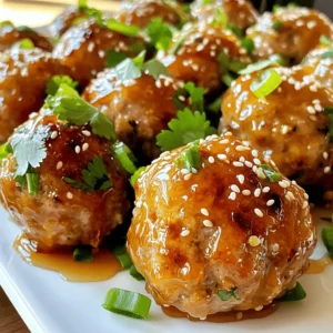 - 1 pound ground turkey - 1/4 cup breadcrumbs - 1/4 cup grated Parmesan cheese - 2 cloves garlic, finely minced - 2 tablespoons fresh parsley, finely chopped - 1 large egg - 1/4 cup honey - 2 tablespoons low-sodium soy sauce The main ingredients in honey garlic turkey meatballs bring taste and nutrition. Ground turkey is lean and keeps the dish light. Breadcrumbs add texture, while Parmesan cheese gives a salty flavor. Garlic and parsley provide freshness and aroma. The honey and soy sauce mix sweet and savory elements that make these meatballs shine. - 1 teaspoon onion powder - 1/2 teaspoon salt - 1/4 teaspoon freshly ground black pepper Seasonings enhance the meatballs' taste. Onion powder adds depth. A pinch of salt boosts flavors. Black pepper gives a subtle kick, rounding out the savory profile of the dish. These elements work together to create a balanced flavor that will make your taste buds dance. - Sesame seeds - Sliced green onions Garnishing adds flair to your meatballs. Sesame seeds add a nutty crunch, while sliced green onions bring freshness and color. These simple touches not only enhance the presentation but also add extra flavor and texture to your meal. Enjoy making your plate look as good as it tastes! - Preheat oven to 400°F (200°C). - Line a baking sheet with parchment paper. This helps with easy cleanup. - In a large bowl, combine ground turkey, breadcrumbs, and grated Parmesan cheese. - Add one egg, minced garlic, chopped parsley, onion powder, salt, and pepper. - Mix gently with your hands until just combined. Avoid overmixing to keep them tender. - Take small portions of the mixture and shape them into 1-inch meatballs. - Place them on the lined baking sheet. Leave space between each meatball for even cooking. - In a small bowl, whisk together honey, soy sauce, and apple cider vinegar for the glaze. - Brush half of this honey glaze over the meatballs. - Bake the meatballs in the oven for 15 to 20 minutes. - They are ready when the internal temperature hits 165°F (75°C) and they turn golden brown. - After baking, brush the meatballs with the rest of the honey glaze. - Return them to the oven for another 5 minutes to caramelize the glaze. - Let them rest briefly before serving. Garnish with sesame seeds and green onions for a fresh look. To make the best honey garlic turkey meatballs, texture matters. First, do not overmix the meat. If you mix too much, the meatballs become tough. Just combine the ingredients until they are mixed. This keeps them tender and juicy. Next, maintain an even size for your meatballs. Aim for about 1 inch in diameter. This helps them cook evenly. It also makes sure they look great on the plate! Timing is key when adding the honey glaze. Apply half of the honey mixture before baking. This allows the meatballs to soak up those sweet and savory flavors. After baking, brush on the rest of the glaze. Return them to the oven for a few minutes. This step ensures a perfect caramelization. You want a shiny, sticky finish that tastes amazing! To check if your meatballs are done, use a meat thermometer. The internal temperature should reach 165°F (75°C). This ensures they are safe to eat. If you make larger meatballs, adjust the baking time. They may need a few extra minutes in the oven. Always check the temperature to be sure they are fully cooked. {{image_4}} You can switch things up by using different ground meats. Ground chicken or beef works well. Each meat brings a new taste. You can also try ground pork for a richer flavor. If you need a gluten-free option, use gluten-free breadcrumbs. Many brands make great choices. You can even use crushed rice cereal or almond flour if you want. To add more flavor, try spices like ginger or chili flakes. A pinch of ginger gives a nice warmth. Chili flakes add a tasty kick. You can adjust the heat to your liking. Another fun idea is to experiment with different sauces. You can try teriyaki or sweet and sour sauce. These will change the dish while keeping it simple and tasty. These meatballs pair well with rice or noodles. Serve them over a bed of jasmine rice for a nice meal. You can also mix them with noodles for a fun twist. For a party, serve them as appetizers with dips. A sweet chili sauce or a creamy ranch makes a great choice. They will be a hit at any gathering! To keep your honey garlic turkey meatballs fresh, store them in the fridge. Place the meatballs in an airtight container. This helps keep out air and moisture. You can also wrap them tightly in plastic wrap. Make sure they are cooled completely before storing. This prevents condensation and sogginess. Want to save some for later? You can freeze these meatballs easily. First, let them cool down completely. Then, place them in a single layer on a baking sheet. Freeze them for about an hour until firm. After that, transfer them to a freezer bag or container. Remove as much air as possible. When you're ready to eat, thaw them overnight in the fridge. Reheat them in the oven or microwave until hot. How long do they stay fresh? In the fridge, honey garlic turkey meatballs last about 3 to 4 days. If you freeze them, they can stay good for up to 3 months. Look for signs of spoilage. If they smell off or have a strange color, it’s best to throw them away. Keeping an eye on these details helps you enjoy your tasty meatballs at their best! Yes, you can make these meatballs ahead of time. Here are some tips to guide you: - Prepare the mixture: Mix all the ingredients, shape the meatballs, and cover them. - Chill: Place the uncooked meatballs in the fridge. They can stay fresh for up to 24 hours. - Freeze for longer storage: For longer storage, freeze the uncooked meatballs. Place them in a single layer on a baking sheet. After they freeze, transfer them to a zip-top bag. - Cook from frozen: You can bake them straight from the freezer. Just add a few extra minutes to the cooking time. If ground turkey isn’t your thing, here are some great alternatives: - Ground chicken: A lean option with a similar taste and texture. - Ground beef: Provides a richer flavor if you prefer red meat. - Ground pork: Adds a bit of sweetness and moisture to the meatballs. - Plant-based options: Use lentils or quinoa for a meat-free version. These add texture and protein. To check if your meatballs are done, look for these signs: - Internal temperature: Use a meat thermometer to check. The meatballs should reach 165°F (75°C). - Visual cues: They should be golden brown on the outside. If they look firm and no longer pink inside, they are ready. - Juices run clear: If you cut one open, the juices should run clear without any pink meat. These turkey meatballs are easy to make and bursting with flavor. You mix simple ingredients like ground turkey and cheese. Shaping and baking them creates a tasty dish. Remember to adjust cooking times for larger meatballs, and have fun exploring ingredient swaps. Proper storage keeps leftovers fresh. I hope you try these meatballs soon; they make a great meal or snack. Enjoy your cooking adventure!