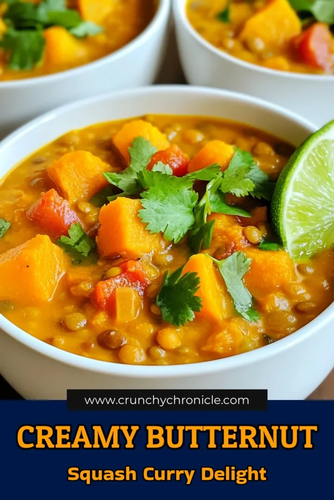 Discover the warmth of Hearty Butternut Squash Lentil Curry, a simple and satisfying dish that’s perfect for any meal! Dive into the rich flavors of butternut squash, lentils, and spices, all cooked to perfection in your slow cooker. This comforting recipe is not only delicious but also easy to make! Click through to explore the full recipe and enjoy a bowl of pure comfort. #ButternutSquash #LentilCurry #SlowCookerRecipes #HealthyEating