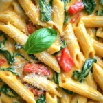 - 12 oz (340g) pasta (penne or farfalle) - 2 roasted red bell peppers, diced - 2 cups vegetable broth To make this dish, you need just a few main ingredients. First, choose your pasta. Penne or farfalle work great here. Both types soak up the sauce well. Next, grab two roasted red bell peppers. These add a sweet and smoky flavor. Finally, you need two cups of vegetable broth. This broth gives your pasta a rich taste. - 1 cup heavy cream or coconut cream - 1 cup grated Parmesan cheese (optional) For creaminess, you have two choices. You can use heavy cream for a rich texture. If you want a dairy-free option, coconut cream is perfect too. It brings a sweet note to the dish. You might also sprinkle grated Parmesan cheese on top. This adds a savory touch. - 1 medium onion, finely chopped - 3 cloves garlic, minced - 1 teaspoon smoked paprika - 1/2 teaspoon red pepper flakes (or to taste) - Salt and pepper, to taste Aromatics make your dish fragrant. Start with one medium onion, finely chopped. Then add three cloves of minced garlic. These two ingredients create a wonderful base. Next, include one teaspoon of smoked paprika for depth. If you like heat, add red pepper flakes. Use half a teaspoon, or more if you prefer it spicy. Don’t forget salt and pepper to taste! These seasonings balance all the flavors. This simple list of ingredients creates a tasty one-pot meal. You can mix and match based on your taste. Now, let's get cooking! Start by heating a drizzle of olive oil in a large pot over medium heat. Add the finely chopped onion and minced garlic. Sauté them together for about 3 to 4 minutes. Stir often until the onion becomes soft and glossy. This step builds a flavorful base for your dish. Next, mix in the diced roasted red bell peppers. Let them cook with the onion and garlic for another 2 to 3 minutes. This allows the sweet flavors of the peppers to blend well. You will notice a lovely aroma in your kitchen. Now, add the dry pasta to the pot. Make sure it mixes well with the onion and pepper blend. Pour in the vegetable broth, ensuring the pasta is fully submerged. Bring the mixture to a gentle boil. This will help the pasta absorb all the flavors. Once the pot is boiling, reduce the heat to low and cover it. Allow the pasta to simmer for 10 to 12 minutes. Stir occasionally to keep the pasta from sticking together. This helps achieve the perfect al dente texture. When the pasta is cooked, stir in the heavy cream or coconut cream. Add in the smoked paprika, red pepper flakes, and chopped spinach. Cook for another 2 to 3 minutes. The spinach will wilt, and the sauce will thicken to a creamy consistency. Taste your dish and adjust with salt and pepper as needed. If you want a thinner sauce, add a splash more vegetable broth. Once you have the flavors just right, remove the pot from heat. Serve the pasta hot, garnishing with fresh basil leaves and grated Parmesan cheese if you like. - Ensuring pasta doesn't stick: Stir the pasta often while it cooks. This keeps it from clumping. After adding the broth, make sure the pasta is fully submerged. The steam helps to cook it evenly. - Adjusting sauce thickness: If the sauce is too thick, add a splash of broth. Stir well to blend. For a thicker sauce, let it simmer a little longer. The cream will help make it rich and creamy. - Additional spices or herbs to consider: You can add fresh herbs like thyme or oregano. These bring a fresh taste. A pinch of cayenne adds heat if you like spice. You can also try a squeeze of lemon juice for brightness. - Plating techniques for an appealing look: When serving, twirl the pasta on a fork and place it in the center of the plate. This creates height. Drizzle some sauce over the top for a shiny finish. Garnish with whole basil leaves to add color. A sprinkle of Parmesan cheese finishes the dish nicely. {{image_4}} You can easily change the pasta. Try gluten-free options like chickpea or brown rice pasta. These choices are tasty and perfect for those with dietary needs. For the cream, you can swap heavy cream for coconut cream or cashew cream. This makes the dish lighter while still creamy. These alternatives add a lovely flavor. To boost protein, add chicken, shrimp, or tofu to your dish. Cook them in the pot before adding the pasta. This gives your meal more depth and makes it more filling. You can also add more vegetables. Mushrooms or zucchini work well. Just slice them and toss them in with the onions. They will add color, flavor, and nutrition. If you like heat, adjust the red pepper flakes to your taste. Start with a little and add more if you want. This way, you control the spice level. You can also add hot sauce or chili oil. A few drops can make the dish pop with flavor. Just remember, it’s easy to add more heat, but hard to take it away! To store leftovers, let the pasta cool first. Place it in an airtight container. You can keep it in the fridge for up to three days. Make sure to label the container with the date. This helps you keep track of freshness. When you are ready to eat again, reheat the pasta gently. You can use the stove or microwave. For the stove, add a splash of vegetable broth to keep it creamy. Heat on low, stirring often. If using a microwave, cover the dish and heat in short bursts. Stir in between to warm it evenly. For long-term storage, you can freeze the pasta. Allow it to cool completely, then transfer it to a freezer-safe container. Make sure to leave some space for the pasta to expand. It can last for up to three months in the freezer. When you want to eat it, thaw it overnight in the fridge before reheating. Yes, you can make this dish vegan. For the cream, use coconut cream or any plant-based cream. Instead of Parmesan cheese, try nutritional yeast for a cheesy flavor without dairy. You can also add vegan cheese if you want a creamier texture. Cooking pasta in this recipe takes about 10 to 12 minutes. You want it to be al dente, which means it should be firm but cooked through. Stir it occasionally to keep it from sticking together. You can use fresh red peppers, but they will need more cooking. Chop them and sauté them with the onion and garlic for about 5 to 7 minutes. This softens them and brings out their sweetness. If you prefer, you can roast them in the oven for a smoky flavor. This pasta pairs well with a fresh green salad or garlic bread. You could also serve it with roasted vegetables or a light soup for a complete meal. A glass of white wine can enhance the flavors nicely too. This blog post guides you on making a creamy red pepper pasta. You learned about key ingredients like pasta, roasted peppers, and rich cream. I shared step-by-step instructions to help you sauté, mix, and simmer your dish. You also got tips for enhancing flavor and storing leftovers. With these insights, you can create your perfect pasta dish. Enjoy experimenting with flavors and textures to make it your own!