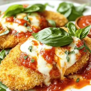 - 2 boneless, skinless chicken breasts - 1 cup Italian-seasoned breadcrumbs - 1/2 cup grated Parmesan cheese - 1 teaspoon garlic powder - 1 teaspoon onion powder - 1 teaspoon dried oregano - 1/2 teaspoon salt - 1/4 teaspoon black pepper - 1/2 cup marinara sauce - 1 cup shredded mozzarella cheese - Olive oil spray - Chicken Breasts: Use thighs for a juicier option. - Breadcrumbs: Panko breadcrumbs add extra crunch. - Parmesan Cheese: Grate it fresh for more flavor. - Garlic and Onion Powder: Fresh garlic and onions can work too. - Dried Oregano: Try Italian seasoning if you want a blend. - Marinara Sauce: Any tomato sauce works if you prefer. - Mozzarella Cheese: Use provolone or gouda for a twist. - Olive Oil Spray: Any cooking spray or oil can substitute. - Measuring Cups: For accurate ingredient amounts. - Measuring Spoons: For precise seasoning. - Air Fryer: Essential for cooking the chicken. - Meat Mallet or Rolling Pin: To pound the chicken flat. - Shallow Bowl: For mixing the breading. - Plastic Wrap or Parchment Paper: To pound the chicken without mess. - Tongs: For flipping the chicken safely. - Spatula: Helpful for serving the chicken. These ingredients and tools help create a tasty Air Fryer Chicken Parmesan. Each one plays a key role in making your dish both delicious and easy to prepare. Start by placing the chicken breasts between two sheets of plastic wrap. This will help keep your kitchen clean. Use a meat mallet or rolling pin to pound the chicken. Aim for an even thickness of about 1/2 inch. This step is key because it helps the chicken cook evenly. Next, you will set up your breading station. In a shallow bowl, mix the following ingredients: - 1 cup Italian-seasoned breadcrumbs - 1/2 cup grated Parmesan cheese - 1 teaspoon garlic powder - 1 teaspoon onion powder - 1 teaspoon dried oregano - 1/2 teaspoon salt - 1/4 teaspoon black pepper Stir these ingredients until they blend well. This mix will give your chicken great flavor and crunch. Now it's time to cook the chicken. Preheat your air fryer to 380°F (193°C). Run it for about 5 minutes. This step helps create a crispy texture. Lightly spray the air fryer basket with olive oil spray to avoid sticking. Place the breaded chicken breasts in the basket in a single layer. If your air fryer is small, you may need to cook in batches. Before cooking, spray the tops of the chicken with olive oil spray. Cook the chicken for 10 minutes. Flip the chicken halfway through for even crispiness. After 10 minutes, carefully remove the basket. Spoon marinara sauce over each piece of chicken. Evenly sprinkle shredded mozzarella cheese on top. Return the basket to the air fryer and cook for an additional 3-5 minutes. You want the cheese to melt and bubble. Finally, take the chicken out and let it rest for a couple of minutes. This keeps the juices locked in. Enjoy your crispy Air Fryer Chicken Parmesan! To get that perfect crispiness, start with even chicken breasts. Pound them to about 1/2 inch thick. This step helps them cook evenly. Use Italian-seasoned breadcrumbs for added flavor. Lightly spray the chicken with olive oil. This helps the breadcrumbs crisp up nicely. Cook at 380°F for the best results. Flip the chicken halfway through cooking to ensure both sides are crispy. One common mistake is not preheating the air fryer. Always preheat it for about 5 minutes. This step helps cook the chicken evenly and crisply. Another mistake is overcrowding the basket. Make sure to leave space between the chicken pieces. This allows hot air to circulate, giving you that nice crunch. Lastly, don’t skip the oil spray. It’s key for that golden brown finish. For cooking chicken parmesan, set your air fryer to 380°F (193°C). Cook for 10 minutes initially, flipping halfway through. After adding marinara and mozzarella, cook for an additional 3-5 minutes. This melts the cheese perfectly. Each air fryer is different, so check your chicken to ensure it’s cooked through. The internal temperature should reach 165°F (74°C) for safe eating. {{image_4}} You can switch up the cheese in this recipe. Instead of mozzarella, try provolone for a sharper taste. Goat cheese can add a creamy twist if you like something unique. For a richer flavor, use fontina. Each cheese offers a new taste that can change the dish's vibe. Marinara is classic, but you can explore other sauces. Try pesto for a fresh, herby flavor. Alfredo sauce can add creaminess, making it indulgent. For a spicy kick, use arrabbiata sauce. Each sauce adds a different layer of flavor that keeps things exciting. You can make this dish even better by adding veggies. Spinach or arugula adds color and nutrition. Bell peppers or zucchini can offer a nice crunch. Fresh herbs like basil or parsley can brighten the dish. Don't be shy to experiment; each addition can elevate your meal. To keep your air fryer chicken parmesan fresh, place leftovers in an airtight container. Make sure the chicken cools down first. Store it in the fridge for up to three days. If you want to enjoy it later, consider freezing instead. When you're ready to eat, the best way to reheat is in the air fryer. Set it to 350°F (175°C). Heat the chicken for about 5-7 minutes. This keeps it crispy and warm. You can also use a microwave, but it may lose some crispiness. If you want to freeze chicken parmesan, wrap each piece in plastic wrap. Then, place them in a freezer bag. It can last for up to three months. To thaw, move it to the fridge overnight. Then reheat as mentioned earlier. Enjoy your tasty meal anytime! The best air fryer for chicken parmesan has a good size and strong heat. I recommend an air fryer with at least 3.5 quarts. This size lets you cook two chicken breasts at once. Look for models with adjustable temperature settings. A timer feature is also helpful. Brands like Philips, Ninja, and Cosori often receive high marks. Yes, you can make chicken parmesan without breadcrumbs. You can use crushed nuts, like almonds or walnuts, instead. Another option is to use ground oats or cornmeal. These will give you a crunchy texture without using bread. Just make sure to season them well for flavor. Cook chicken parmesan in an air fryer for about 10 minutes at 380°F. Flip the chicken halfway through for even cooking. After adding marinara and cheese, cook for an extra 3-5 minutes. This ensures the cheese melts nicely. Always check that the chicken is cooked through before serving. In this blog post, I covered the key ingredients for chicken parmesan, how to prepare them, and essential cooking tips. You learned how to create crispy chicken with variations and storage tips to keep it fresh. Remember, using the right ingredients and techniques makes all the difference. Avoid common mistakes and enjoy experimenting with flavors. This dish can impress and satisfy everyone at your table. Now, get cooking and enjoy your homemade chicken parmesan!