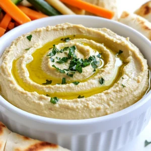 - 1 can (15 oz) chickpeas - 1/4 cup tahini - 1/4 cup freshly squeezed lemon juice - 4 cloves roasted garlic - 3 tablespoons extra virgin olive oil - 1/2 teaspoon ground cumin - 1/4 teaspoon smoked paprika - Sea salt to taste - Water for consistency - Fresh parsley for garnish - Extra olive oil for drizzling When you make creamy roasted garlic hummus, you need some key ingredients. Start with a can of chickpeas. They form the base of your hummus. Next, add tahini, which is a smooth paste made from sesame seeds. Freshly squeezed lemon juice brings in a bright flavor. The roasted garlic is the star of this dish. It adds a rich and sweet taste that makes the hummus special. For a smooth texture, use extra virgin olive oil. Ground cumin and smoked paprika give it a warm flavor. Don't forget to season it with sea salt. You can adjust the hummus texture with water. If you want a beautiful touch, add fresh parsley for garnish. A drizzle of extra olive oil on top adds a nice finish. All these ingredients come together to create a creamy and flavorful dip that everyone will love. - First, preheat your oven to 400°F (200°C). - Take a whole head of garlic and slice off the top. This exposes the cloves. - Drizzle a little olive oil on the garlic. Wrap it tightly in aluminum foil. - Place it in the oven for about 30-35 minutes. The garlic should feel soft and tender when done. - Once roasted, let it cool slightly. Squeeze the cloves from their skins into a bowl. - In a food processor, combine the following ingredients: - 1 can (15 oz) chickpeas, drained and rinsed - 1/4 cup tahini - 1/4 cup lemon juice - 4 cloves of roasted garlic - 3 tablespoons extra virgin olive oil - 1/2 teaspoon ground cumin - 1/4 teaspoon smoked paprika - Sea salt to taste - Blend these ingredients together until you see a semi-smooth paste form. - While the food processor runs, slowly add water, one tablespoon at a time. - Keep blending until you reach your desired creamy texture. - Stop and taste the hummus. Adjust the seasoning by adding more salt or lemon juice as needed. This method gives you a smooth, rich hummus that bursts with flavor. Enjoy it with your favorite dippers! To make your hummus really creamy, roasted garlic is key. It adds a sweet, rich flavor. Roasting softens the garlic, making it blend easily. This is a game-changer for texture! When blending, add water slowly. Start with a tablespoon, and blend until smooth. If it’s too thick, add more water. Keep tasting until you reach your perfect consistency. You can adjust the lemon juice and salt to match your taste. If you want it tangier, add more lemon juice. For salt, sprinkle a bit at a time. Taste after each addition to find the right balance. Consider adding spices like cayenne pepper or garlic powder. These can give your hummus a fun twist. Herbs like fresh basil or cilantro also work well for added flavor. For a beautiful presentation, garnish your hummus with fresh parsley. A drizzle of olive oil on top looks great too. You can create a swirl with a spatula for style. Serve your hummus with warm pita bread or crunchy veggie sticks. Carrots, cucumbers, and bell peppers are perfect dippers. You can even add olives and pickles on a platter for colorful sides. This makes sharing easy and fun! {{image_4}} You can change the taste of your hummus easily. Adding fresh herbs can make a big difference. Try basil or cilantro for a bright touch. If you like heat, add cayenne pepper. A little goes a long way. This spice can add a nice kick to your creamy roasted garlic hummus. If you run out of tahini, don't worry! You can use other nut butters like almond or cashew. These will change the flavor but still taste great. For a nut-free version, use sunflower seed butter instead. This keeps the hummus creamy without the nuts. Serving options for hummus are endless. Try it with warm pita bread for a classic choice. You can also use crunchy veggies like carrots or cucumber for dipping. This adds a nice crunch. Spread the hummus on sandwiches or wraps too. It adds flavor and moisture to your meal. To store leftovers, place the hummus in an airtight container. Make sure the lid seals well. This helps keep it fresh. You can store it in the fridge for about five days. Always check for any off smell or changes in texture before eating. If you want to freeze hummus, use a freezer-safe container. Leave some space at the top for expansion. It can last in the freezer for up to three months. To thaw, move it to the fridge for a few hours. You can also let it sit at room temperature for about an hour. Once thawed, stir it well. You may need to add a bit of water to restore its creamy texture. The best way to keep your hummus flavorful is by using glass or BPA-free plastic containers. These materials help maintain taste and texture. Look for containers with tight-fitting lids. This will keep air out and prevent drying. Always label your containers with dates so you know how long they’ve been stored. You can serve creamy roasted garlic hummus with many tasty dippers. Here are some options: - Warm pita bread - Crunchy veggie sticks (carrots, cucumbers, bell peppers) - Pita chips - Crackers - Sliced olives - Fresh herbs like parsley or cilantro These choices add texture and flavor. You can mix and match to please your guests. Yes, you can make hummus ahead of time. In fact, it often tastes better the next day! Here are some tips: - Store hummus in an airtight container. - Keep it in the fridge for up to five days. - Drizzle with olive oil before serving for a fresh touch. Making it ahead saves time and lets the flavors blend nicely. This recipe is already vegan! The ingredients like chickpeas, tahini, and olive oil are all plant-based. You can enjoy this creamy roasted garlic hummus without any worries. It’s a great choice for vegan diets and everyone can enjoy it! This blog post detailed how to make creamy roasted garlic hummus, covering key ingredients and steps. You learned about the main components, flavor enhancers, and helpful tips for a smooth texture. I shared fun variations and smart storage tips too. Remember, making hummus at home is easy and fun. Experiment with flavors to find what you love. Enjoy your hummus as a dip or spread!