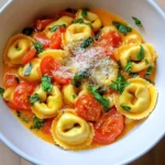 - 2 tablespoons extra virgin olive oil - 3 cloves garlic, finely minced - 1 can (14 oz) diced tomatoes with juices - 4 cups vegetable broth, low-sodium preferred - 1 package (9 oz) fresh or frozen cheese tortellini - 1 teaspoon dried Italian seasoning blend - Salt and freshly ground pepper to taste - 1 cup fresh basil leaves, roughly chopped - 1/2 cup heavy cream (or substitute with coconut cream for a dairy-free option) These core ingredients create a comforting and rich dish. The olive oil adds a nice base, while garlic brings a warm flavor. Diced tomatoes and vegetable broth create a savory sauce. The tortellini makes it hearty, and the Italian seasoning ties it all together. Fresh basil gives a bright touch, and cream makes it creamy. - 1/2 teaspoon red pepper flakes (optional for heat) - Grated Parmesan cheese, for serving You can add red pepper flakes for some heat. This spice pairs well with the creamy sauce. Grated Parmesan cheese on top adds a salty, rich flavor. It also looks great and makes the dish feel special. - Fresh herbs like oregano or thyme - A splash of balsamic vinegar for depth - Lemon zest for brightness If you want to mix it up, try fresh herbs like oregano or thyme. A splash of balsamic vinegar can deepen the flavor. For a fresh twist, add lemon zest. These seasonings can make your One Pot Tomato Basil Tortellini more distinct and personal. First, grab a large pot. Heat 2 tablespoons of extra virgin olive oil over medium heat. Wait until the oil shimmers. Add 3 cloves of finely minced garlic. Stir and cook for about 1 minute. Watch it closely so it doesn’t burn. You want it fragrant and lightly golden. Next, pour in one can of diced tomatoes with their juices. Then, add 4 cups of low-sodium vegetable broth. Stir everything together well. Bring this mixture to a gentle boil. This helps the flavors mix nicely. Once boiling, add a 9-ounce package of cheese tortellini. Also, toss in 1 teaspoon of dried Italian seasoning. If you like a little heat, add 1/2 teaspoon of red pepper flakes. Stir it all together to combine. This gives the tortellini space to cook evenly. Lower the heat to medium-low. Let it simmer for about 5 to 7 minutes. Stir it gently now and then. This keeps the tortellini from sticking to the bottom. Check for doneness. The pasta should be tender but not mushy. When your tortellini is just right, add 1 cup of roughly chopped fresh basil. Then, pour in 1/2 cup of heavy cream. This makes the dish creamy and rich. Season with salt and freshly ground pepper to your taste. Cook for another 2 to 3 minutes. Stir gently until everything is hot and well mixed. Serve your tortellini hot. Top it with freshly grated Parmesan cheese and extra basil leaves. This adds a nice touch of freshness and flavor. Enjoy your one-pot meal! To boost the taste of your One Pot Tomato Basil Tortellini, use fresh herbs. Fresh basil makes a big difference. You can also add a splash of balsamic vinegar for a tangy kick. If you like heat, toss in more red pepper flakes. You can add a bit of lemon juice for brightness. This simple touch can elevate your dish. While cooking tortellini, stirring is key. Stir gently every couple of minutes. This helps prevent sticking to the pot. Make sure to use enough broth. The liquid keeps everything moving. If you notice sticking, add a little more broth or water. Serve your tortellini hot with grated Parmesan on top. This creamy dish pairs well with crusty bread. A side salad adds freshness and crunch. For a fun twist, try it as a filling for baked peppers. You can even put it in a bowl and enjoy it as a soup! {{image_4}} To make this dish vegan, swap out the cheese tortellini for a plant-based version. Use coconut cream instead of heavy cream for a rich, creamy texture. This change keeps the dish flavorful while meeting vegan needs. You can also skip the cheese garnish or use vegan cheese instead. Fresh basil adds a nice touch, no matter what! If you want to add protein, consider cooked chickpeas or white beans. They blend well with the tortellini and boost nutrition. If you eat meat, cooked chicken, or Italian sausage can work wonders. Just add them when you cook the garlic, so they warm up nicely with the sauce. Feel free to switch up the seasonings! You can add fresh herbs like parsley or oregano for a different taste. If you like spice, try more red pepper flakes. A splash of balsamic vinegar can add depth. Experiment with garlic powder or onion powder for an extra kick. Each change can take your dish in a new direction! You can keep One Pot Tomato Basil Tortellini in the fridge for up to three days. Store it in an airtight container. Make sure it cools down before sealing. This helps keep the flavors fresh and tasty. To freeze, let the dish cool completely. Then, transfer it to a freezer-safe container. It can stay in the freezer for up to three months. When ready to eat, thaw it in the fridge overnight. This way, it retains the best flavor and texture. Reheat the tortellini on the stovetop for the best results. Use medium heat and stir often. Add a splash of vegetable broth or cream for creaminess. You can also microwave it in a safe dish. Heat in short intervals and stir until warm. Enjoy it just as you did when it was freshly made! Yes, you can use frozen tortellini in this recipe. Just add it directly to the pot when you add the vegetable broth. Frozen tortellini cooks well in the same time as fresh. It will soak up the flavors of the sauce as it cooks. I find that frozen tortellini is a great option when I'm short on time. If you want a dairy-free option, use coconut cream instead of heavy cream. It gives a nice creaminess and a hint of sweetness. You can also use cashew cream or almond milk for a lighter feel. Both options work well and still keep the dish rich and tasty. Store leftovers in an airtight container in the fridge. They will stay fresh for about three days. You can also freeze the dish for later. Just make sure to let it cool completely before freezing. To reheat, warm it on the stove over low heat. Add a splash of broth to keep it creamy. To sum it up, we explored the core and optional ingredients for your dish. We covered step-by-step instructions for preparing and cooking the tortellini. You learned tips to enhance flavor and prevent sticking. Variations included vegan options, protein choices, and different seasonings. Finally, I shared storage info and answered common questions. With these details, you can create a delicious meal effortlessly. Enjoy every bite and feel proud of your cooking!