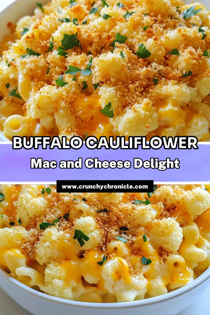 Discover the irresistible flavors of Buffalo Cauliflower Mac and Cheese! This vegan mac and cheese recipe combines creamy cauliflower with cheesy goodness for a healthy buffalo mac and cheese option everyone will love. Perfect as a cozy cauliflower pasta bake, this creamy buffalo cauliflower recipe is not only delicious but also easy to make. Dive into this comforting dish today and enjoy a guilt-free treat! Save this recipe for later! #BuffaloCauliflower #VeganMacAndCheese #HealthyMacAndCheese #CauliflowerPastaBake