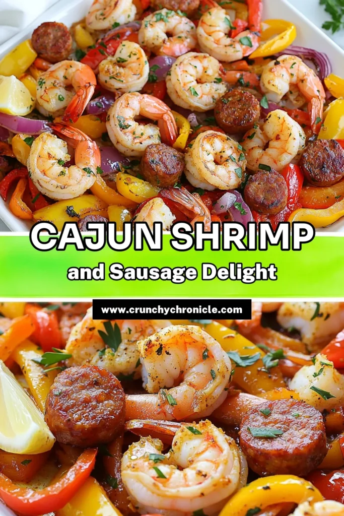 Savor the flavors of this spicy Cajun shrimp recipe with our Sheet Pan Cajun Shrimp and Sausage! This easy shrimp dinner combines succulent roasted shrimp and sausage with vibrant bell peppers and onion, all seasoned with bold Cajun spices. Perfect for a quick weeknight meal or a crowd-pleasing dish. Ready in just 35 minutes, it’s sure to become a family favorite. Try it today! #CajunCooking #EasyDinner #ShrimpRecipe #SheetPanMeals