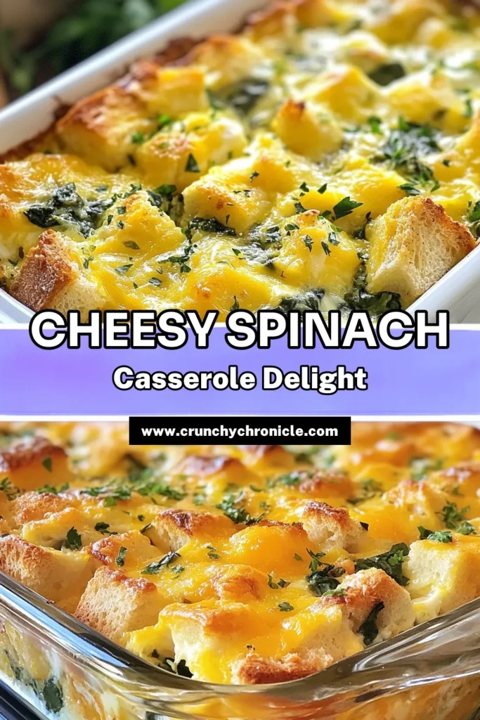 Looking for a delicious and nutritious start to your day? Try our Cheesy Spinach Breakfast Casserole! This easy breakfast casserole recipe is packed with wholesome ingredients like spinach, eggs, and cheese, making it one of the best healthy breakfast recipes with spinach you'll find. Perfect for brunch or meal prep, this savory breakfast casserole will satisfy everyone. Save this recipe and enjoy a flavorful egg and cheese breakfast bake today! #CheesySpinachCasserole #EasyBreakfastCasserole #HealthyBreakfast #SavoryBreakfastCasseroles