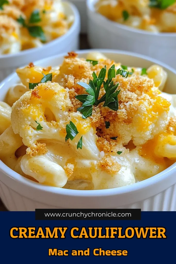 Indulge in this Cheesy Cauliflower Mac that combines the comfort of pasta with the health benefits of a roasted cauliflower recipe. Perfect for a cozy meal, this easy Mac and Cheese is a vegetarian macaroni dish that will please everyone at the table. Enjoy a creamy pasta bake that’s bursting with flavor and topped with crunchy panko. Ready to try this delicious twist? Save this recipe for later! #VegetarianRecipes #CheesyMac #ComfortFood #PastaLovers