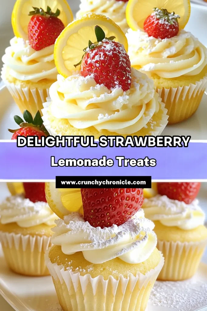 Indulge in these delightful Strawberry Lemonade Cupcakes, the perfect blend of sweet strawberries and zesty lemon! This easy Strawberry Cupcake Recipe features fresh strawberries and a refreshing lemon twist, making it an ideal choice for parties or casual gatherings. Discover Lemonade Cupcake Ideas that will impress your guests. Try this Lemon Strawberry Cupcake Recipe today and brighten your dessert table! Save for later! #StrawberryLemonadeCupcakes #FreshStrawberryCupcakes #EasyStrawberryCupcakeRecipe #LemonadeCupcakeIdeas