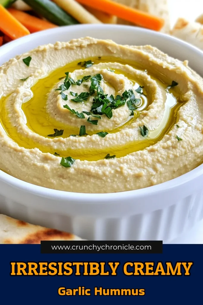 Satisfy your cravings with this creamy roasted garlic hummus recipe that’s perfect for every occasion! Made with chickpeas, tahini, and delicious roasted garlic, this dip is rich in flavor and easy to whip up. Impress your guests with its smooth texture and serve it alongside pita bread and fresh veggies for a fabulous appetizer. Dive into the recipe for all the tips and tricks to elevate your hummus game. Get the recipe now! #HummusRecipe #HealthySnacks #GarlicLovers #VeggieDip
