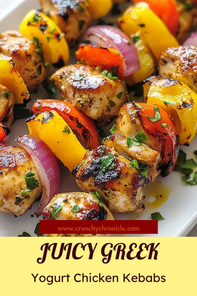 Looking for a tasty way to enjoy healthy chicken skewers? Try these Greek yogurt chicken kebabs! This marinated chicken kebabs recipe features a flavorful kebab marinade with Greek yogurt, garlic, and spices, ensuring juicy, grilled chicken kebabs with yogurt that are irresistible. Perfect for summer grilling! Save this recipe for your next BBQ! #GreekYogurtChickenKebabs #HealthyEating #GrilledKebabs #SkewersRecipe