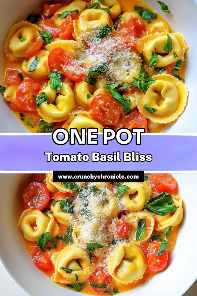 Indulge in the comforting flavors of One Pot Tomato Basil Tortellini! This quick and easy recipe combines fresh ingredients like garlic, basil, and creamy cheese tortellini, all cooked in just one pot. Perfect for a weeknight dinner, this dish is packed with flavor and ready in under 30 minutes. Click to explore the full recipe and bring warmth to your table today! #TortelliniRecipes #OnePotMeals #TomatoBasil #EasyDinnerIdeas
