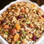 To make Maple Chai Spiced Granola, you need some tasty ingredients. Each one adds flavor and crunch to the mix. Here’s the list of what you will need: - 3 cups rolled oats - 1 cup mixed nuts (such as almonds, pecans, and walnuts), roughly chopped - 1/2 cup pumpkin seeds - 1/2 cup unsweetened shredded coconut - 1/2 cup pure maple syrup - 1/4 cup coconut oil, melted - 1 teaspoon vanilla extract - 2 teaspoons ground cinnamon - 1 teaspoon ground ginger - 1/2 teaspoon ground cardamom - 1/4 teaspoon ground cloves - 1/4 teaspoon freshly grated nutmeg - 1/2 teaspoon salt - 1 cup dried fruit (like raisins, cranberries, or apricots), chopped Each ingredient plays a role. The rolled oats give a hearty base, while mixed nuts add a crunchy texture. Pumpkin seeds boost the health factor with extra nutrients. Unsweetened shredded coconut gives a nice chew and flavor. Pure maple syrup is the sweet star of the show. It brings a rich, natural sweetness that pairs well with the spices. The melted coconut oil helps bind everything together. Vanilla extract adds warmth, while the ground spices create that cozy chai flavor. Salt balances the sweetness. Finally, the dried fruit adds a pop of color and chewy goodness. Gather these ingredients, and you’re ready to create a snack that’s both easy and delicious! 1. Preheat your oven and prepare the baking sheet. Set your oven to 325°F (165°C). Line a large baking sheet with parchment paper. This helps prevent sticking and makes cleanup easier. 2. Mix dry ingredients in a large bowl. In a big mixing bowl, add 3 cups of rolled oats, 1 cup of mixed nuts (like almonds, pecans, and walnuts), 1/2 cup of pumpkin seeds, 1/2 cup of shredded coconut, and 1/2 teaspoon of salt. Stir these dry ingredients well until they are mixed. 3. Combine wet ingredients in a separate bowl. In a smaller bowl, whisk together 1/4 cup of melted coconut oil, 1/2 cup of pure maple syrup, and 1 teaspoon of vanilla extract. Make sure this mix is smooth and well-blended. 4. Coat dry ingredients with the wet mixture. Pour the wet mix over the dry ingredients. Use a spatula or your hands to toss everything together. Ensure all dry pieces are covered with the wet mixture. 5. Incorporate spices into the granola mix. Add the spices: 2 teaspoons of ground cinnamon, 1 teaspoon of ground ginger, 1/2 teaspoon of ground cardamom, 1/4 teaspoon of ground cloves, and 1/4 teaspoon of freshly grated nutmeg. Stir well to distribute these flavors evenly. 6. Spread and press the mixture on the baking sheet. Transfer the granola mix to the prepared baking sheet. Spread it out evenly. Press down slightly with your spatula. This helps form crunchy clusters while baking. 7. Bake and stir during the process. Bake your granola for 25 to 30 minutes. Stir the mixture halfway through to ensure even browning. Keep an eye on it near the end to avoid over-browning. 8. Cool and add dried fruit. Once it turns golden brown and smells great, take it out of the oven. Let the granola cool completely on the baking sheet. This cooling helps it become crunchy. After it cools, stir in 1 cup of chopped dried fruit like raisins or cranberries. 9. Store your granola. Transfer the cooled granola to an airtight container. It stays fresh at room temperature for up to two weeks. Enjoy your tasty snack! - Ensuring even baking for crunchiness To get crunchy granola, spread the mix evenly on the baking sheet. Press down gently with a spatula. This helps form clusters. Stir the granola halfway through baking. Watch it closely in the last few minutes to avoid burning. - Storing granola: tips for freshness After your granola cools, transfer it to an airtight container. This keeps it fresh for up to two weeks. Store it in a cool, dry place. If you want it to last longer, you can freeze it. Just make sure to use a freezer-safe container. - Adjustments for personal flavor preferences Feel free to change the nuts or seeds based on what you like. You can also add more spices if you want a bolder flavor. Want it sweeter? Add a bit more maple syrup. Experiment with different dried fruits to find your favorite mix. {{image_4}} You can easily change up the nuts and seeds in this granola. Try using sunflower seeds or pecans. Each nut adds its own flavor and crunch. Feel free to mix and match to suit your taste. Flavored maple syrup can give your granola a unique twist. Maple syrup infused with vanilla or cinnamon can enhance the taste. You can also swap coconut oil for a different oil, like avocado oil. This change will still keep the granola tasty and healthy. When sweetening your granola, honey or agave syrup works well too. Both options can add a different touch. For dried fruits, choose your favorites. Raisins, cranberries, and apricots are great, but you can use figs or dates too. The options are endless, so have fun with it! To keep your Maple Chai Spiced Granola fresh, use airtight containers. These containers stop air from getting in. This helps keep the granola crunchy. Glass jars also work well. They let you see the granola and look nice on your shelf. Store your granola at room temperature. A cool, dry place is best. Avoid heat and moisture, as they can make it soggy. If stored correctly, your granola can last up to two weeks. To check if your granola is still fresh, look and smell it. If it smells off or has a strange color, it's time to toss it. Fresh granola should smell sweet and spicy. A good crunch will tell you it's still good to eat. To make your granola vegan, swap the honey for pure maple syrup. The recipe already uses maple syrup, which is plant-based. Ensure your coconut oil is refined if you want a neutral flavor. Use dairy-free yogurt or milk when serving. Yes, you can use gluten-free rolled oats. They provide the same texture and taste as regular oats. Always check the package to ensure they are certified gluten-free to avoid contamination. Your homemade granola lasts about two weeks when stored in an airtight container. Keep it in a cool, dry place. If you want it to last longer, store it in the fridge or freezer. Just remember to let it cool before sealing it up. In this post, we covered everything you need to know about making Maple Chai Spiced Granola. You learned about the key ingredients, step-by-step instructions, and helpful tips for the best results. Variations offer fun ways to customize your recipe. Plus, we discussed proper storage to keep your granola fresh. Remember, cooking is about being creative and having fun. Try new things and find what you love. Enjoy your tasty, homemade granola!
