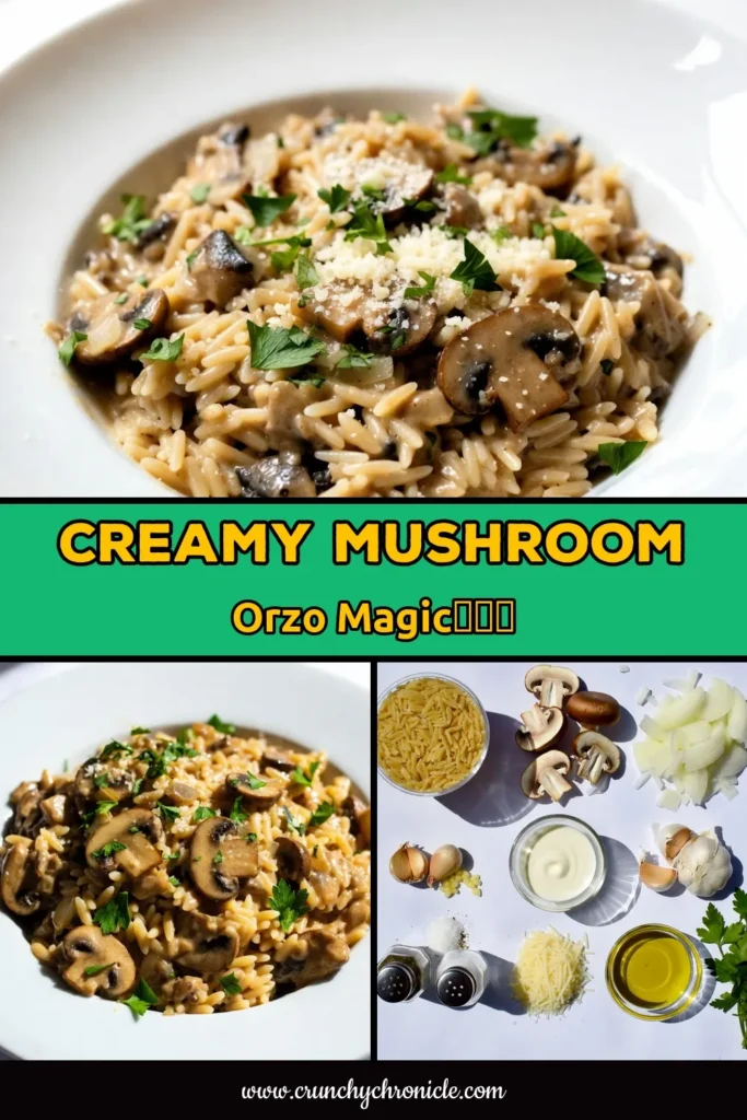 Discover the ultimate creamy mushroom orzo recipe that combines delicious flavors and creamy textures for a comforting dish. This vegan creamy orzo is perfect for plant-based comfort food lovers, featuring easy orzo pasta dishes packed with mushrooms, garlic, and rich creaminess. Whip up this indulgent mushroom recipe in just 30 minutes! Perfect for weeknight dinners. Save this recipe now and treat yourself! #CreamyMushroomOrzo #VeganRecipes #PastaLovers #PlantBasedFood