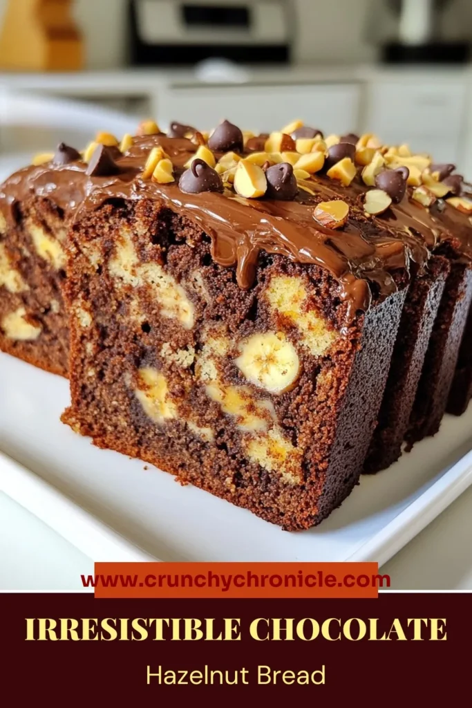 Indulge in this delicious Chocolate Hazelnut Banana Bread, a perfect twist on traditional banana bread! This easy banana bread recipe combines ripe bananas with creamy hazelnut butter and rich chocolate, making it a delightful hazelnut butter dessert. Looking for a vegan banana bread alternative? Simply swap in flax eggs and applesauce. Don't miss out; try this easy chocolate banana bread today! Save for later! #BananaBread #VeganDessert #ChocolateHazelnut #EasyRecipes