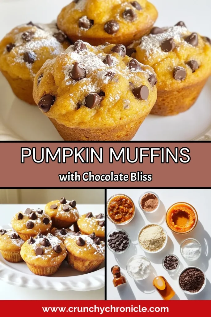 Indulge in the flavors of fall with these easy Chocolate Chip Pumpkin Muffins! This Pumpkin Muffins Recipe combines canned pumpkin puree, chocolate chips, and warm spices for a delightful treat. Perfect for cozy mornings or as Chocolate Pumpkin Treats for gatherings, these muffins are a must-try in your Fall Baking Recipes repertoire. Save this recipe today and enjoy every bite! #ChocolateChipPumpkinMuffins #FallBaking #PumpkinMuffins #ChocolatePumpkinTreats