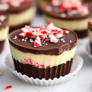 Peppermint Chocolate Bark Cups Sweet Holiday Treat