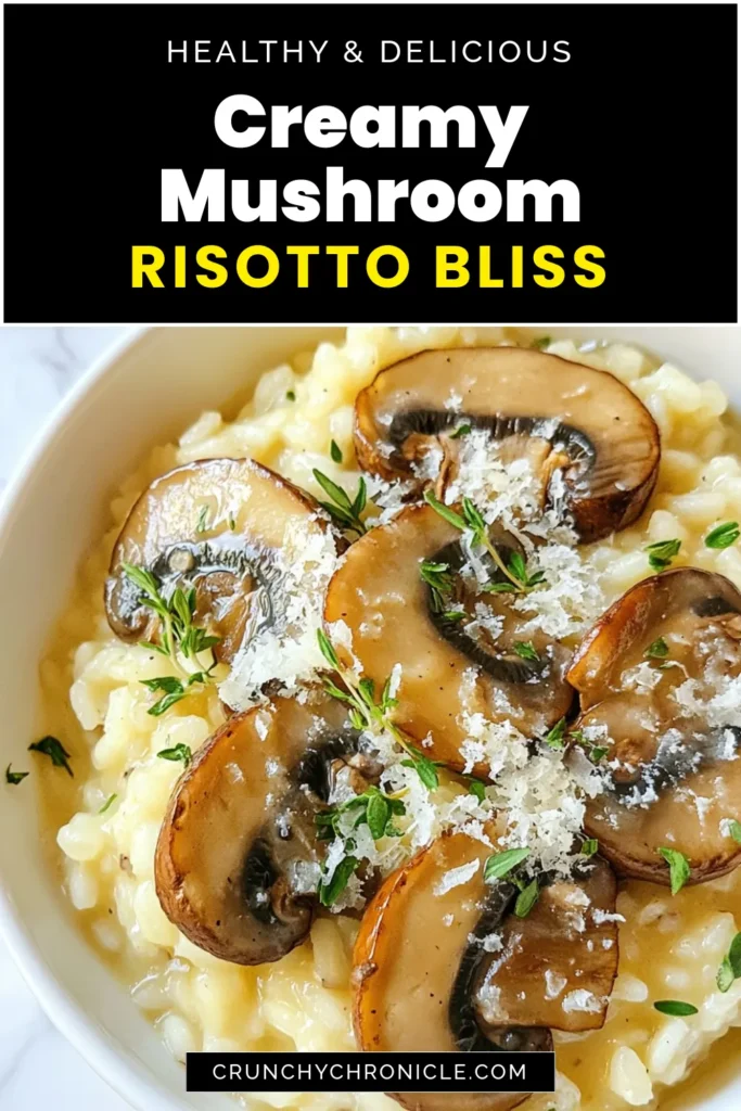 Indulge in this creamy mushroom risotto that's the perfect vegetarian comfort food! This easy risotto recipe features Arborio rice, mixed mushrooms, and a luscious touch of cream for a rich flavor. Perfect for weeknight dinners or special occasions, this mushroom risotto with cream will impress every guest. Save this delicious recipe and bring comfort to your table tonight! #CreamyMushroomRisotto #VegetarianRisotto #ArborioRiceRecipe #EasyRisottoRecipe