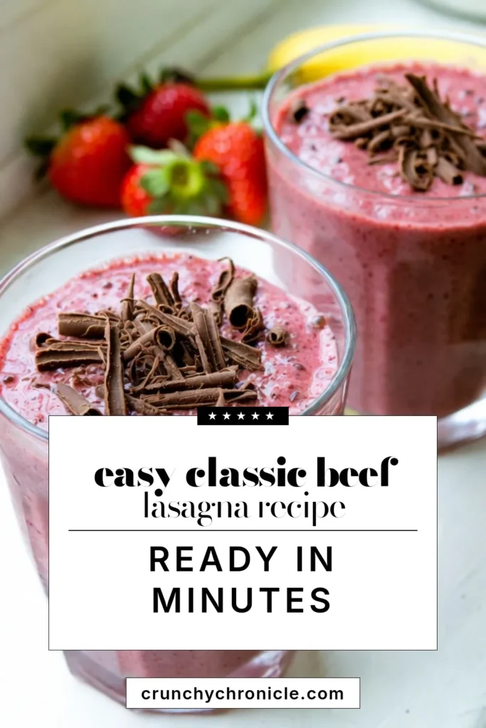 Indulge in a guilt-free treat with this chocolate covered strawberry smoothie! This healthy strawberry smoothie recipe combines fresh strawberries, a frozen banana, and almond milk for a creamy delight. Enjoy a vegan chocolate smoothie that's perfect as a dessert smoothie with chocolate or a breakfast boost. Blend it up and savor the flavor—your taste buds will thank you! Save this recipe for later! #SmoothieRecipe #VeganDessert #HealthyDrinks #ChocolateLovers