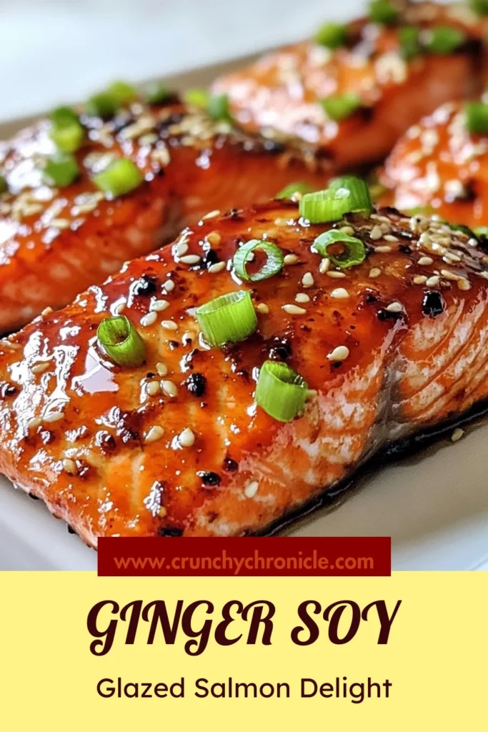 Looking for a delicious ginger soy salmon recipe? Try this easy Ginger Soy Glazed Salmon that's perfect for a healthy dinner! This recipe features a delightful marinade combining ginger, soy sauce, and honey to create a flavorful glazed salmon. It's ideal for those searching for healthy salmon recipes or unique Asian salmon dishes. Don't forget to save this easy salmon marinade for your next meal! #GingerSoySalmon #GlazedSalmon #HealthyRecipes #EasyDinners