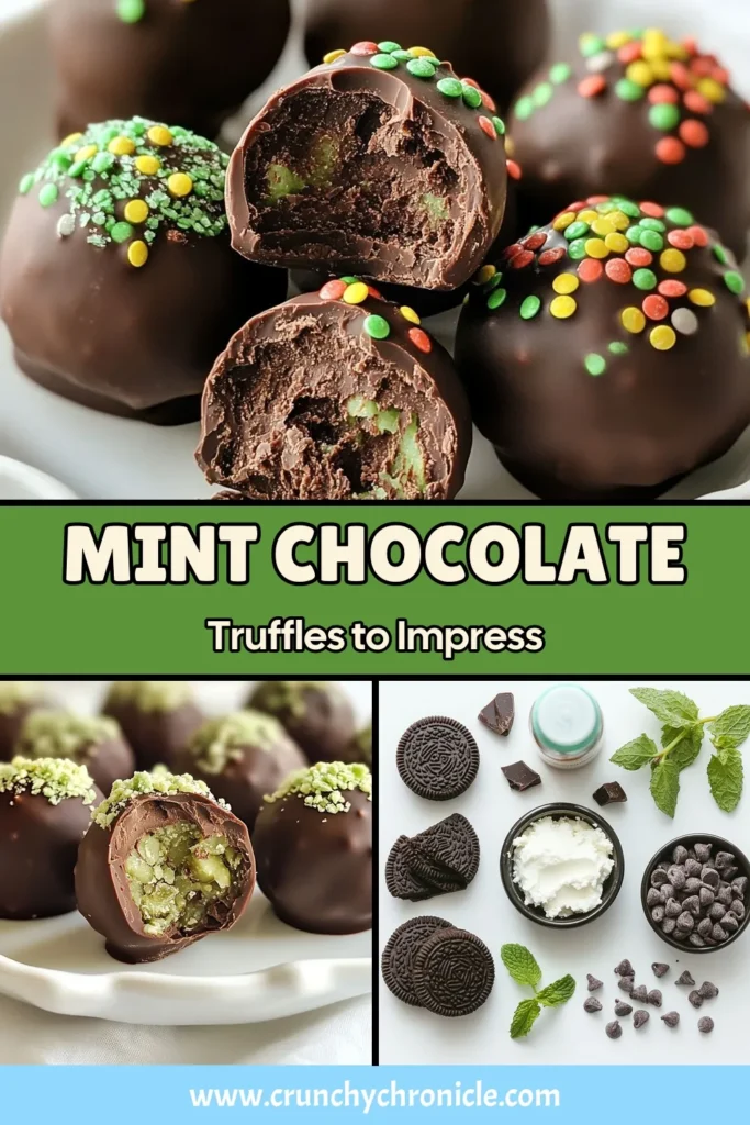 Indulge in these mouthwatering Choco-Mint Truffles, the perfect no-bake chocolate treats for any occasion! This easy Oreo truffle recipe combines Oreo cookies, cream cheese, and peppermint for a delightful mint chocolate dessert. With just a few simple steps, you’ll create delicious truffles that are sure to impress. Try this easy truffle recipe today! Save this recipe for later! #ChocoMintTruffles #OreoTruffleRecipe #MintChocolateDessert #NoBakeTreats