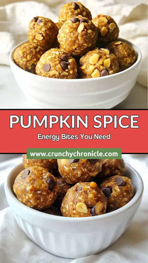 Indulge in these delicious pumpkin spice energy bites, the ultimate no-bake energy balls perfect for healthy pumpkin snacks! Made with wholesome ingredients like pumpkin puree and nut butter, these pumpkin puree recipes are not only easy to prepare but also make for great meal prep options. Enjoy a nutritious treat any time of the day! Try this simple recipe and save for later! #PumpkinSpiceEnergyBites #HealthySnacks #NoBake #NutButterEnergyBalls