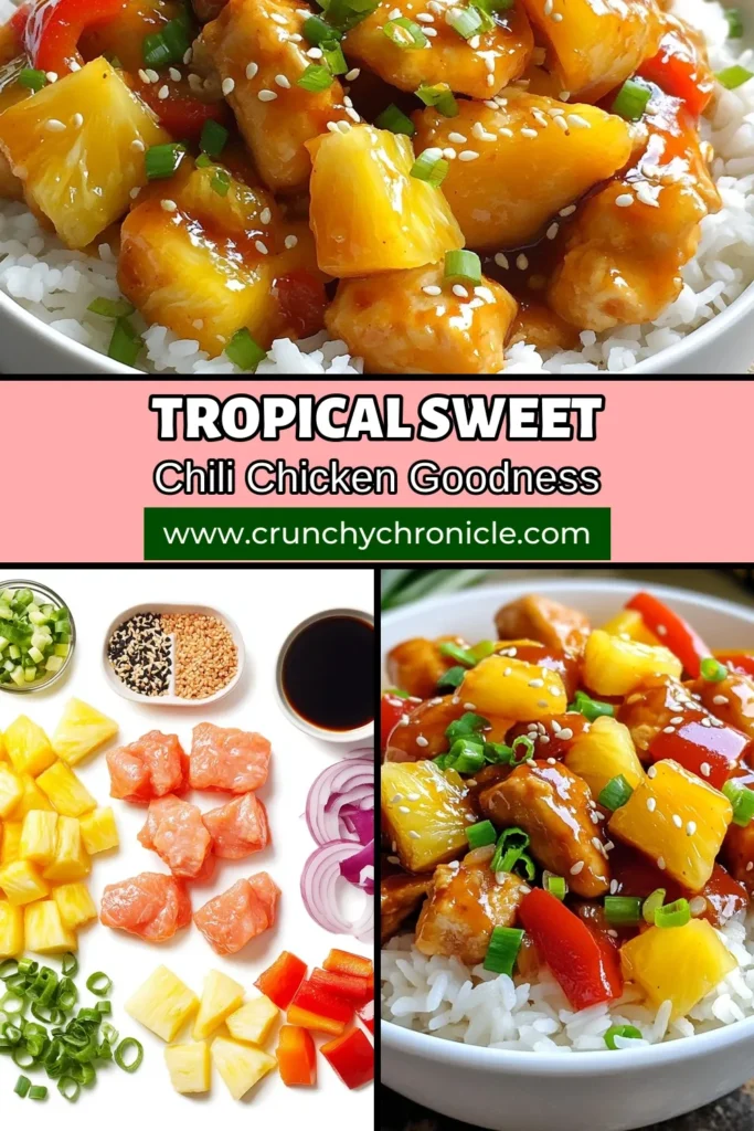 Discover the perfect Sweet Chili Chicken Recipe with this vibrant Pineapple Chicken Stir Fry that's both easy and delicious! This Tropical Chicken Recipe is your go-to for a quick weeknight meal that will impress anyone at your dinner table. With tender chicken, juicy pineapple, and colorful bell peppers, this Easy Chicken Dinner is a must-try. Don't miss out—save this recipe for your next meal prep! #SweetChiliChicken #PineappleRecipe #EasyDinner #TropicalFlavors